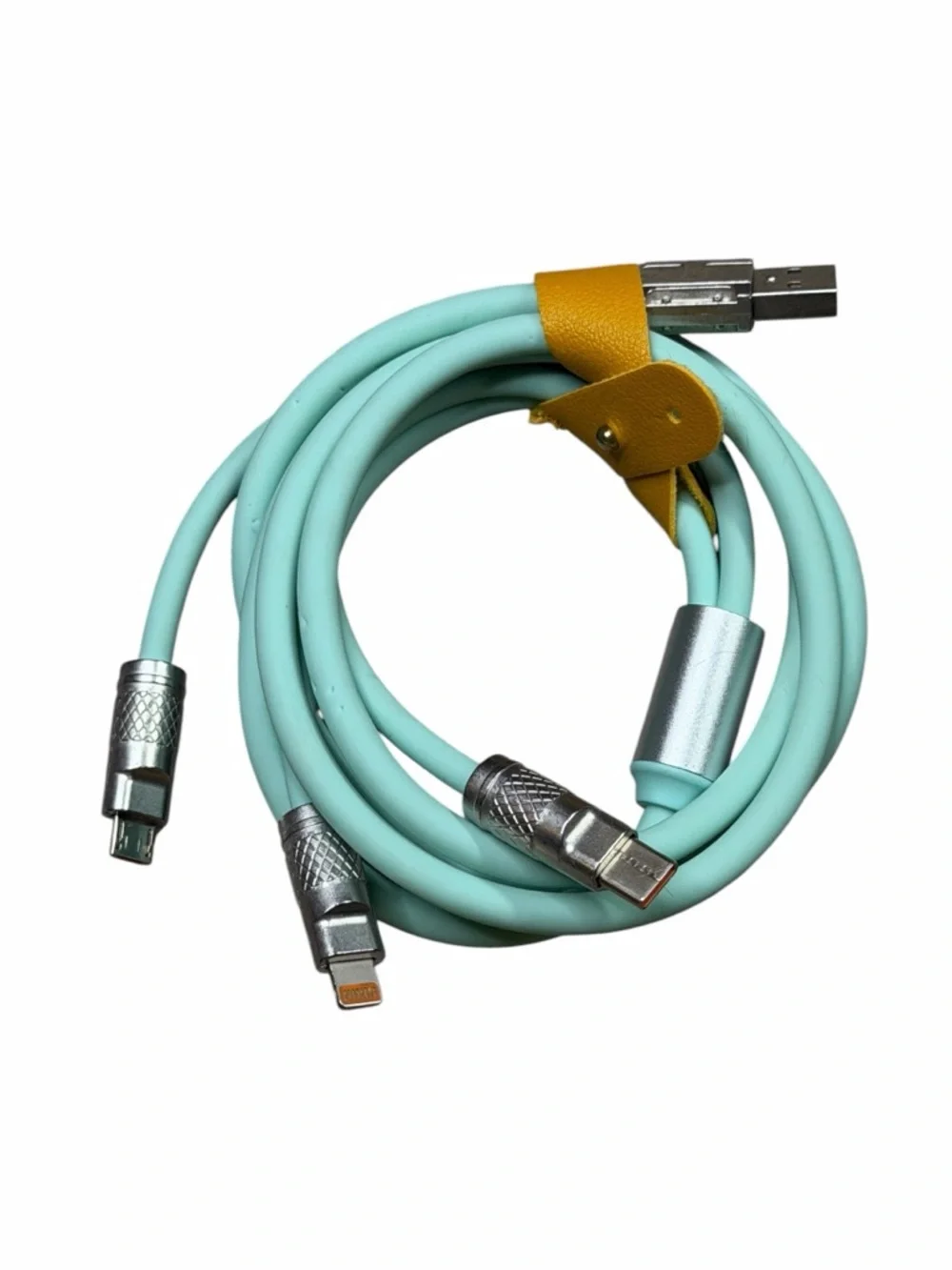 Mech Series Mint Green 6A 120W 3-in-1 Silicone Fast Charging Cable